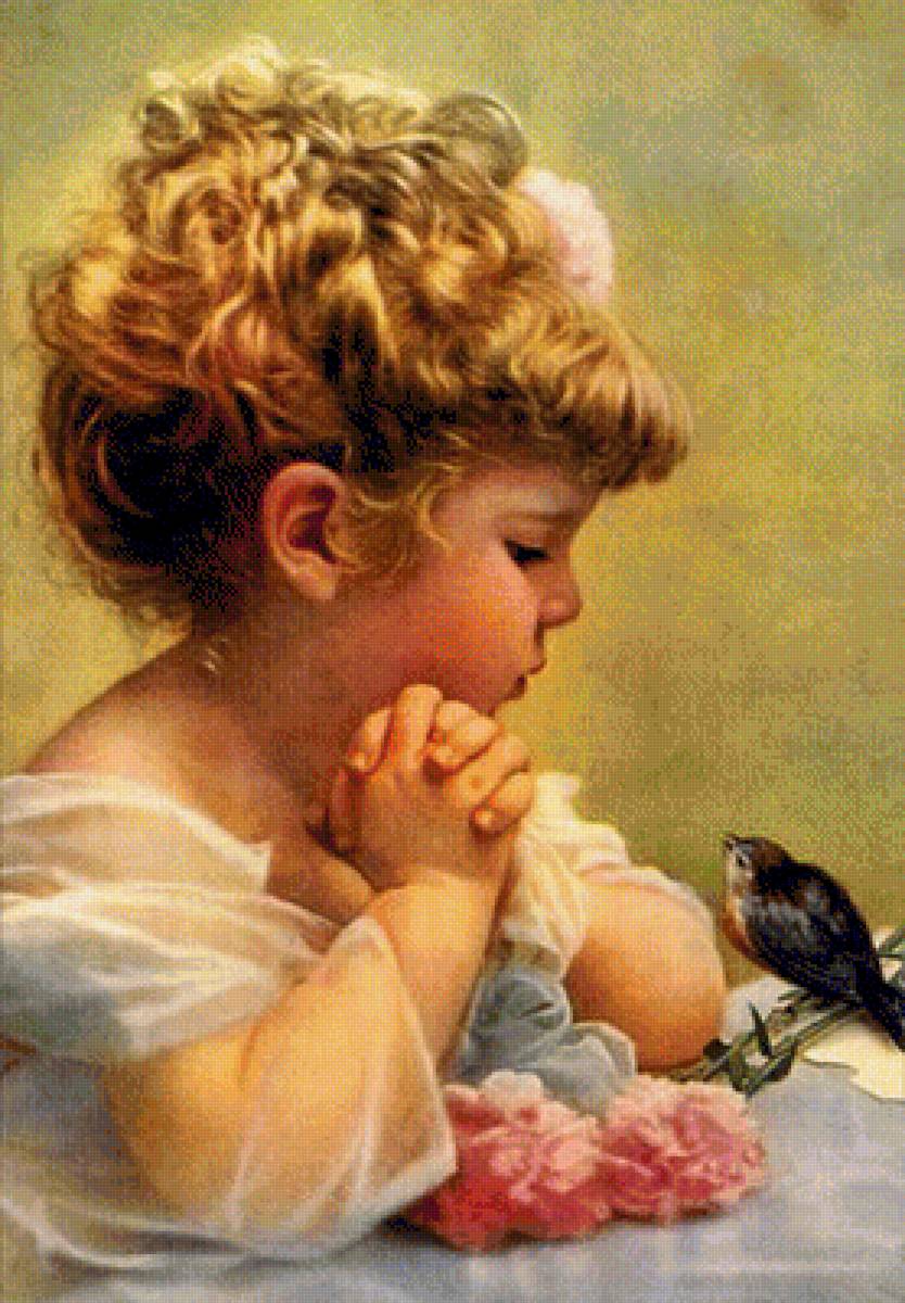 №2010347 - девушка c птицой - предпросмотр