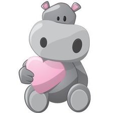 Схема вышивки «бегемот с сердцем»