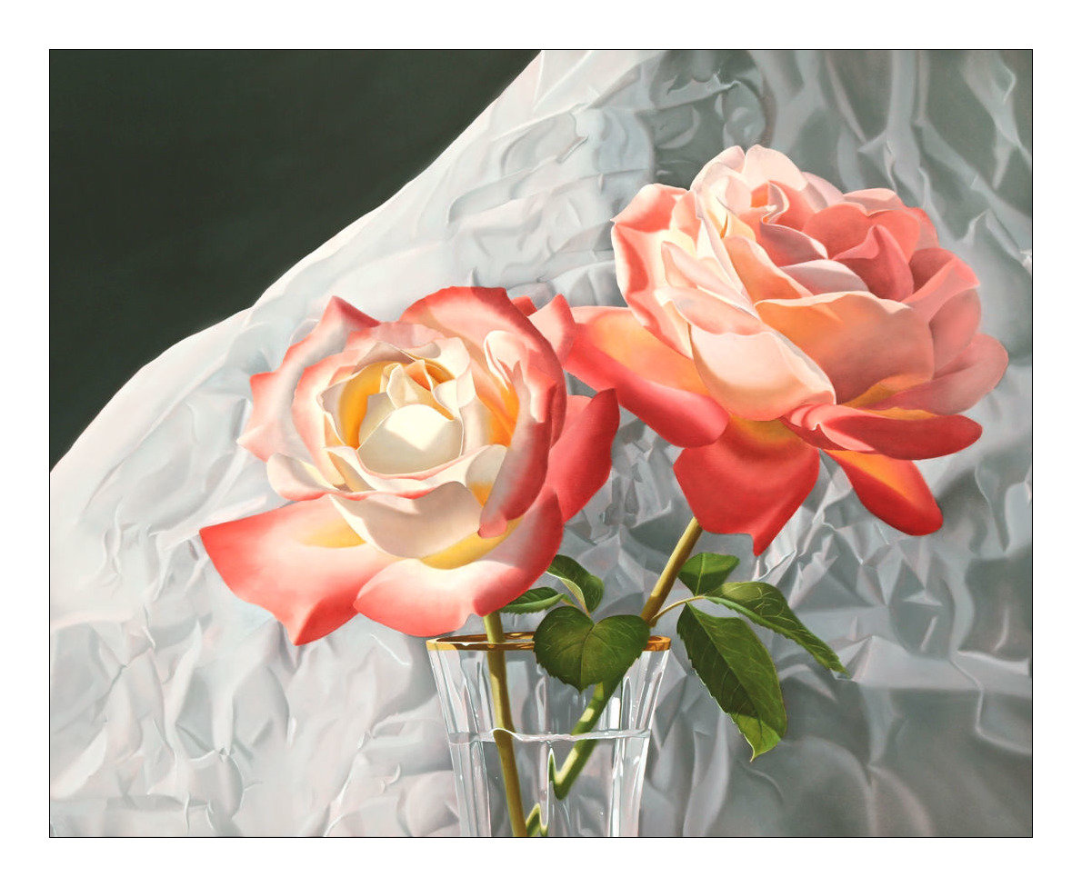 Розы. - ваза, розы, живопись, цветы - оригинал
