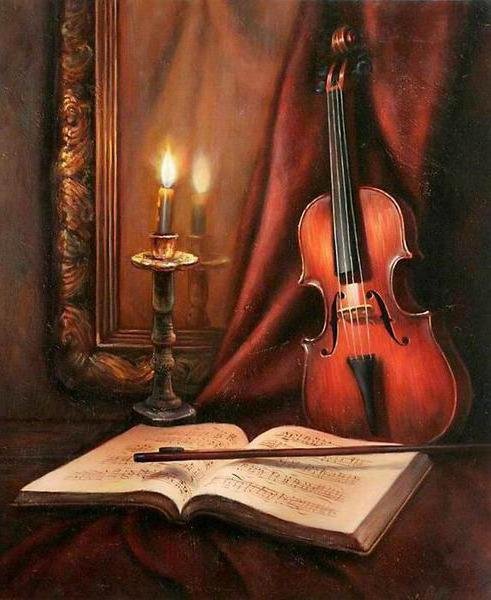 скрипка - скрипка, музыка, свеча - оригинал