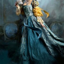 Схема вышивки «Девушка в синем»