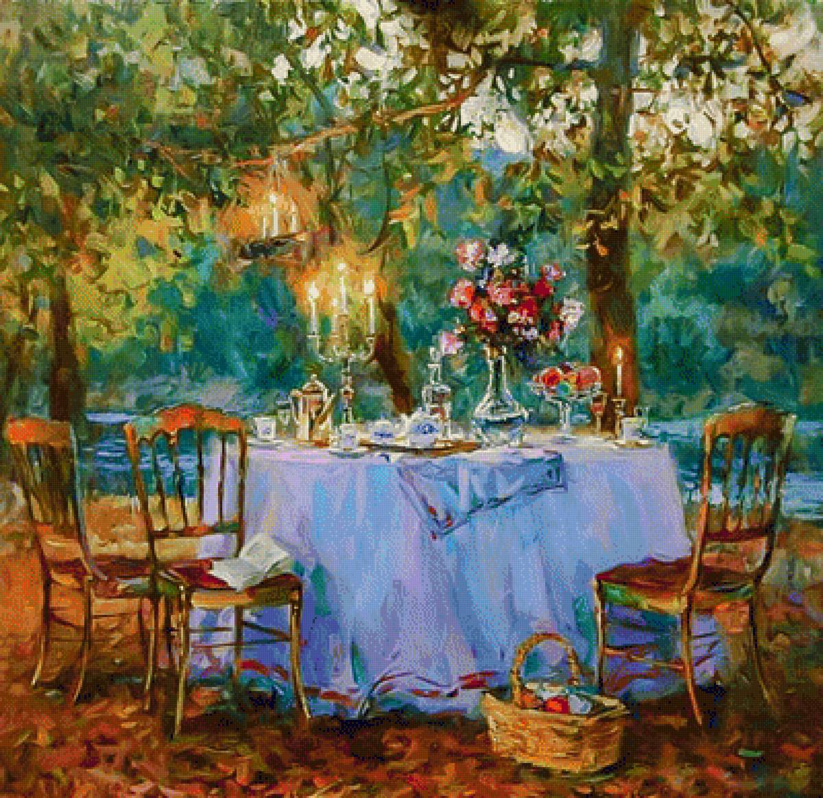 Romantic Dinner. - scenarys.flowers and gardens. - предпросмотр