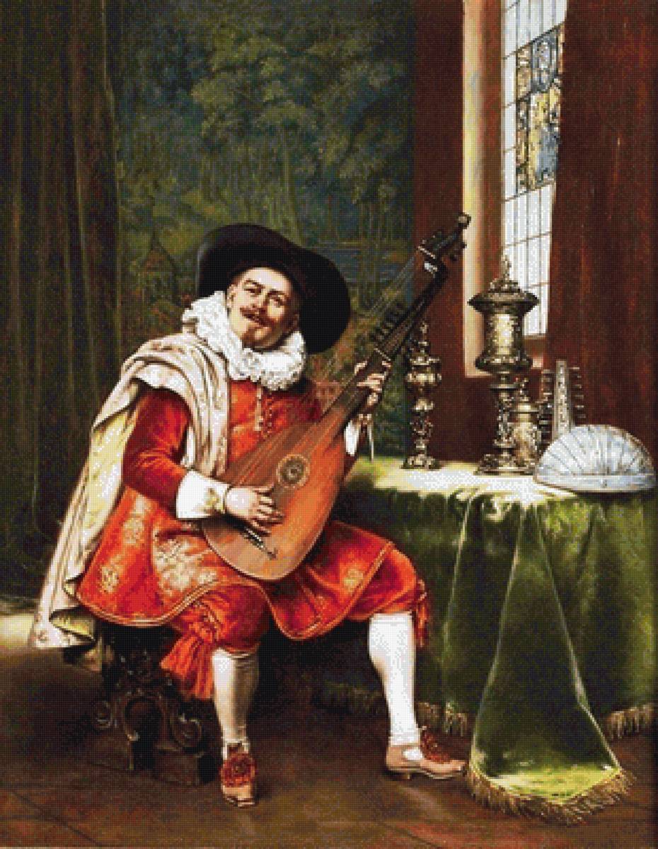 Музыкант - живопись, мужчина, музыкант - предпросмотр