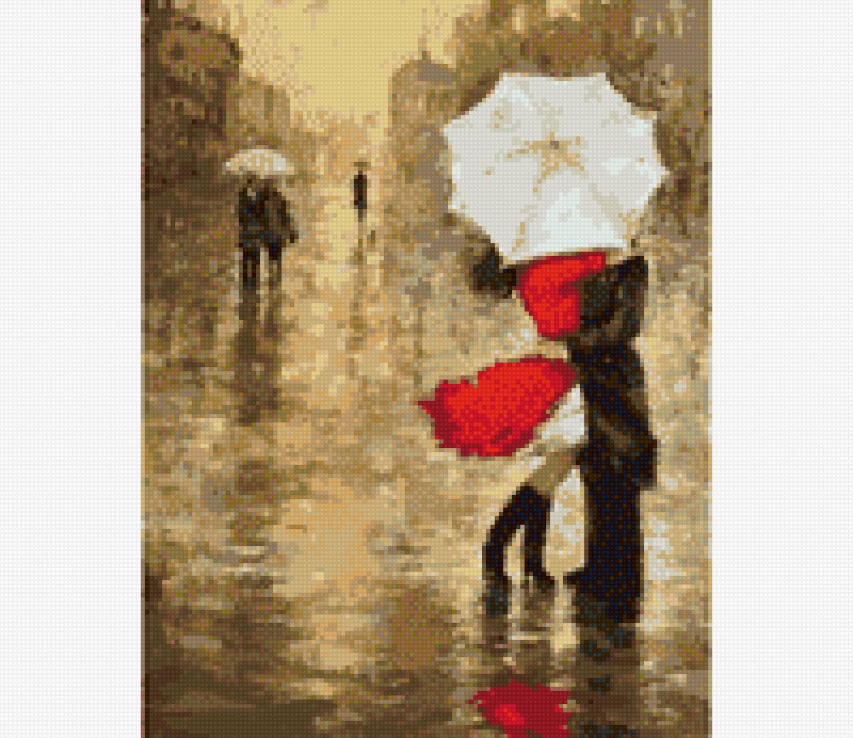 Париж - пара, париж, акварель, любовь - предпросмотр