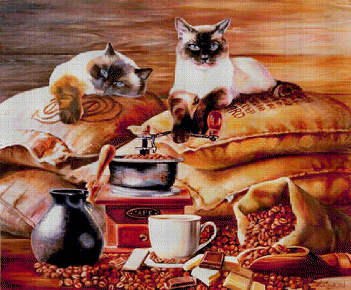 Коты и кофе - кофе, кот - предпросмотр