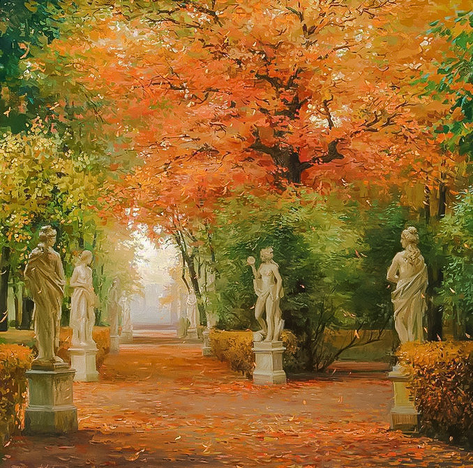 The Summer Garden in Autumn. - landscapes.scenarys. - оригинал