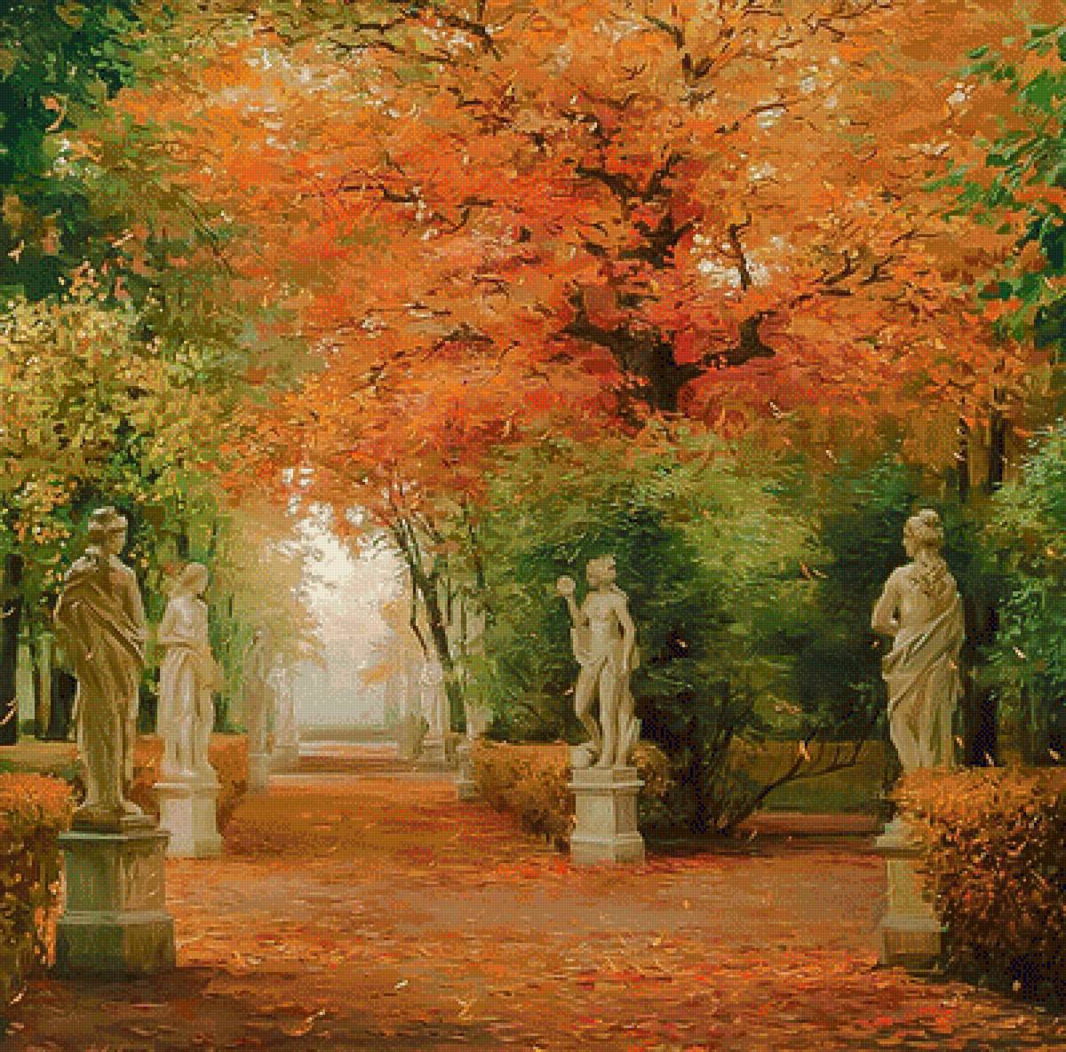 The Summer Garden in Autumn. - landscapes.scenarys. - предпросмотр
