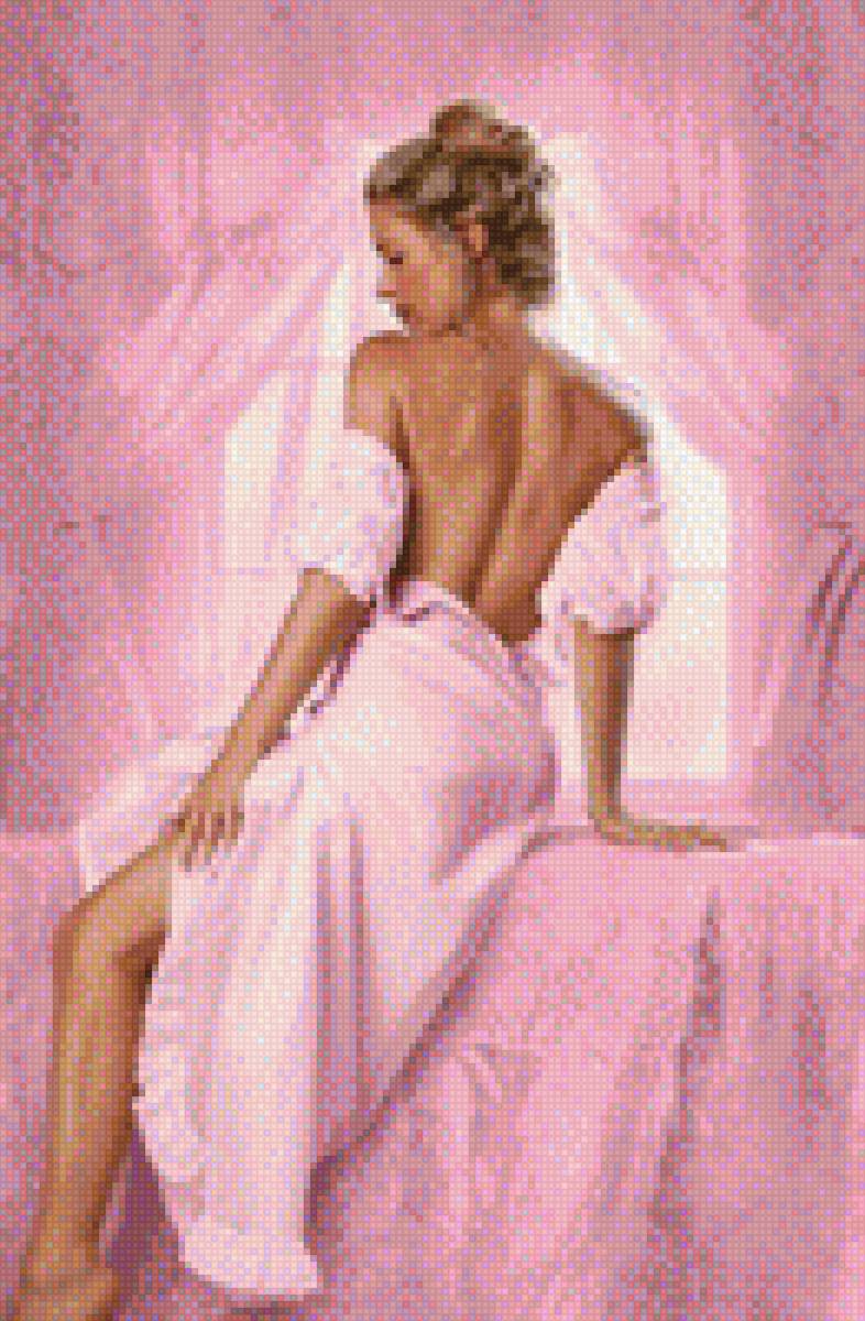 Девушка в розовом - девушка, романтика - предпросмотр