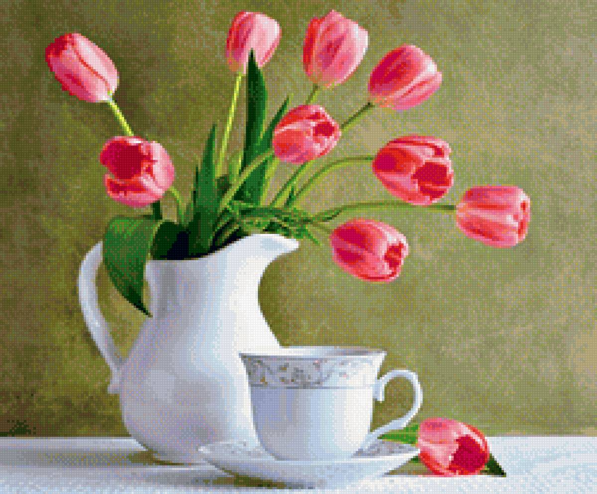 Хорошего дня тюльпаны картинки. Натюрморт. Натюрморт тюльпаны в вазе. Доброго дня тюльпаны. Натюрморт с тюльпанами.