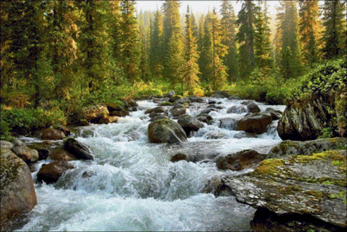 Горная река - природа, лес, река - предпросмотр
