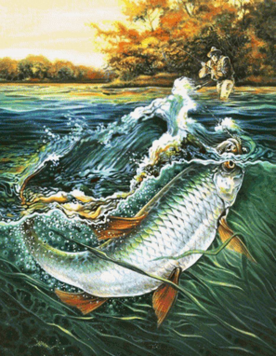 отличный боец - река, рыба, природа, рыбалка - предпросмотр