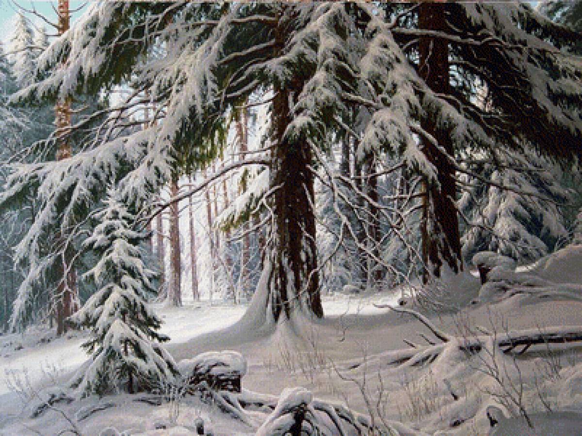 Арт - природа, арт, лес, зима - предпросмотр