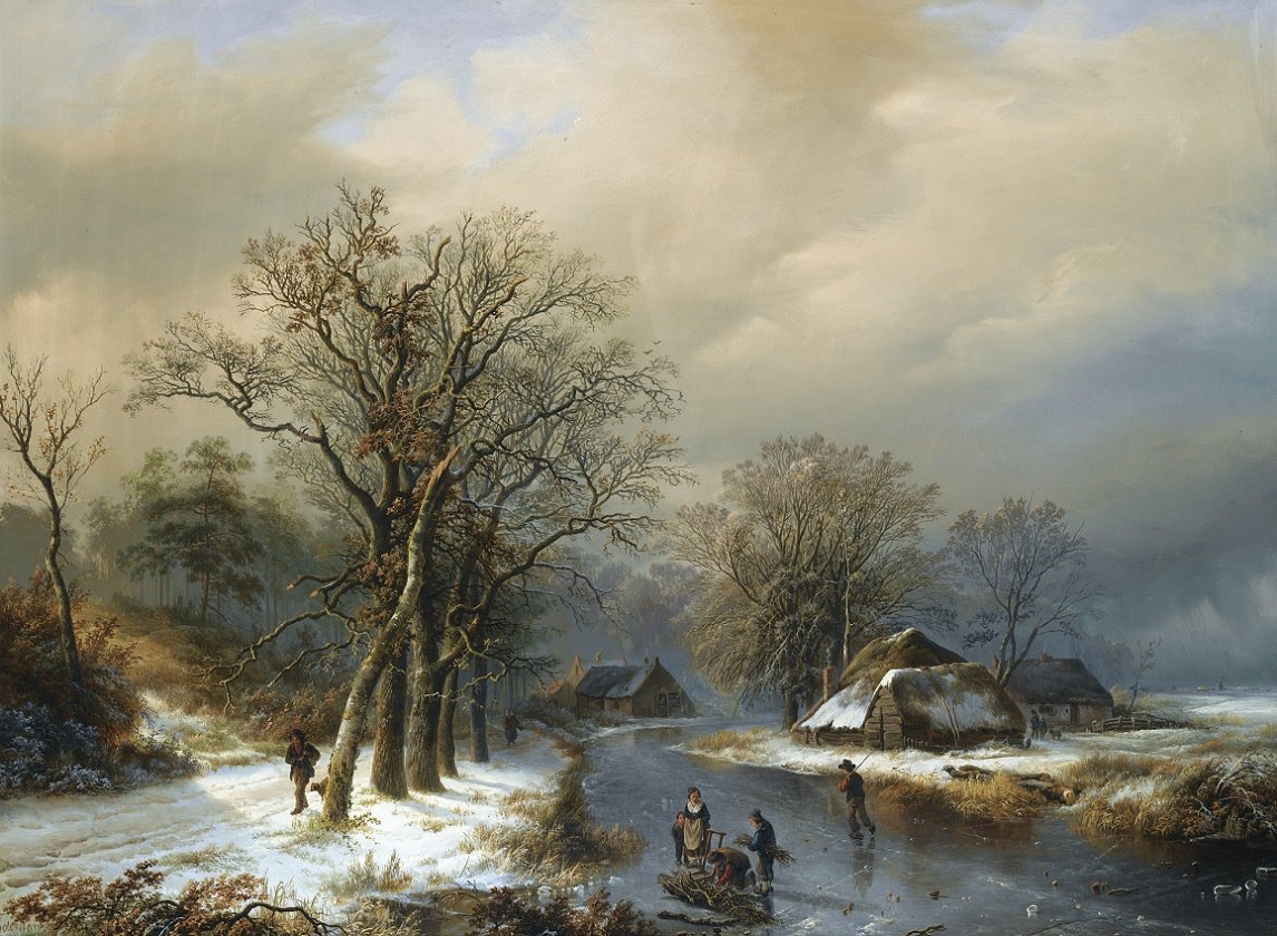 v zime na rieke - оригинал