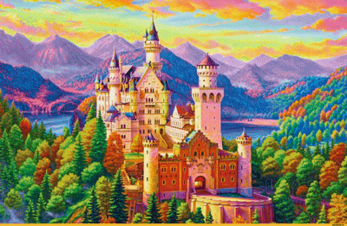 Пейзаж с замком - пейзаж с замком - предпросмотр