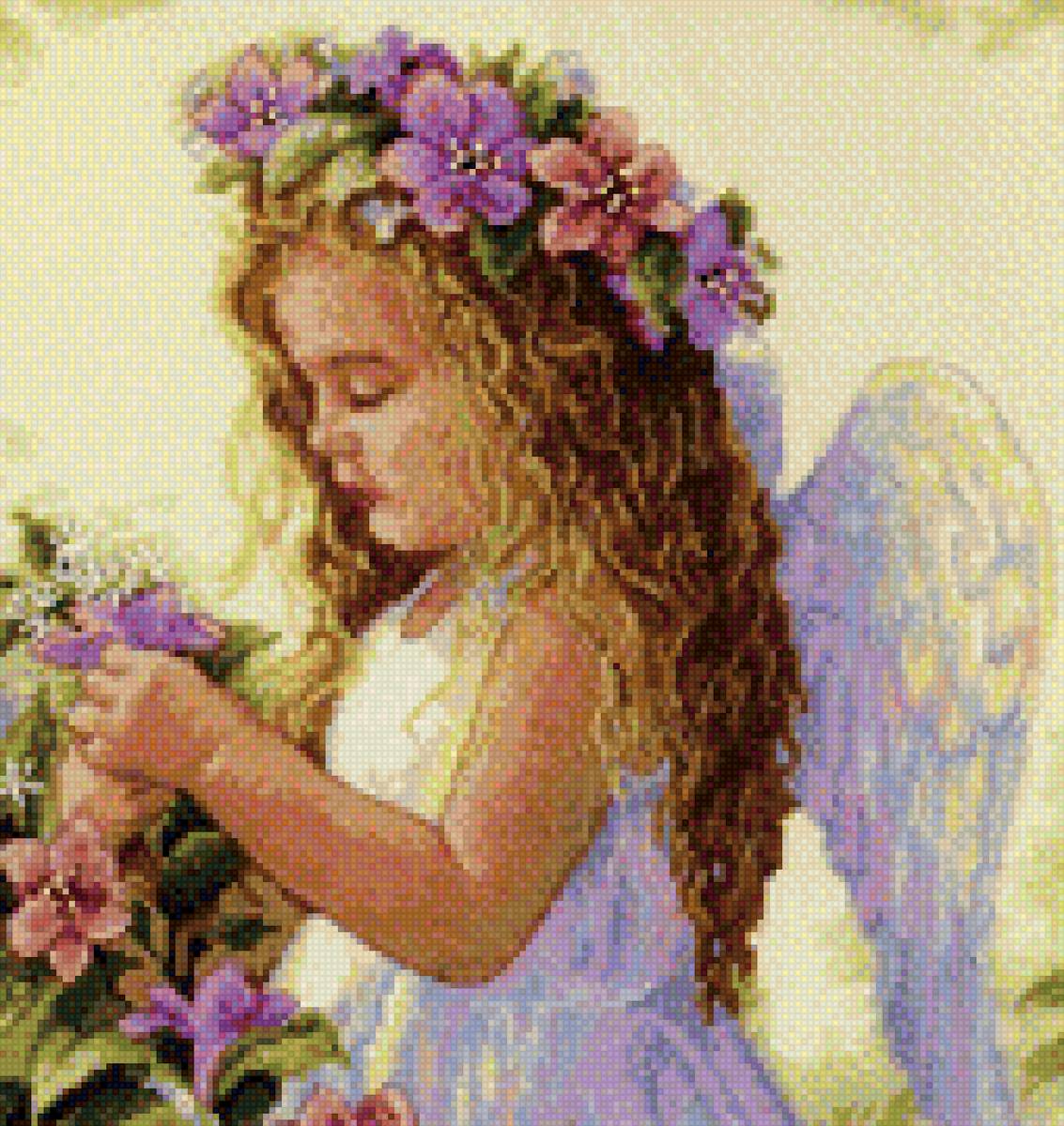 Ангел - цветы, девочка, ангел - предпросмотр