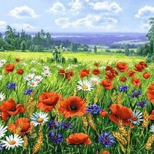 Схема вышивки «пейзаж»