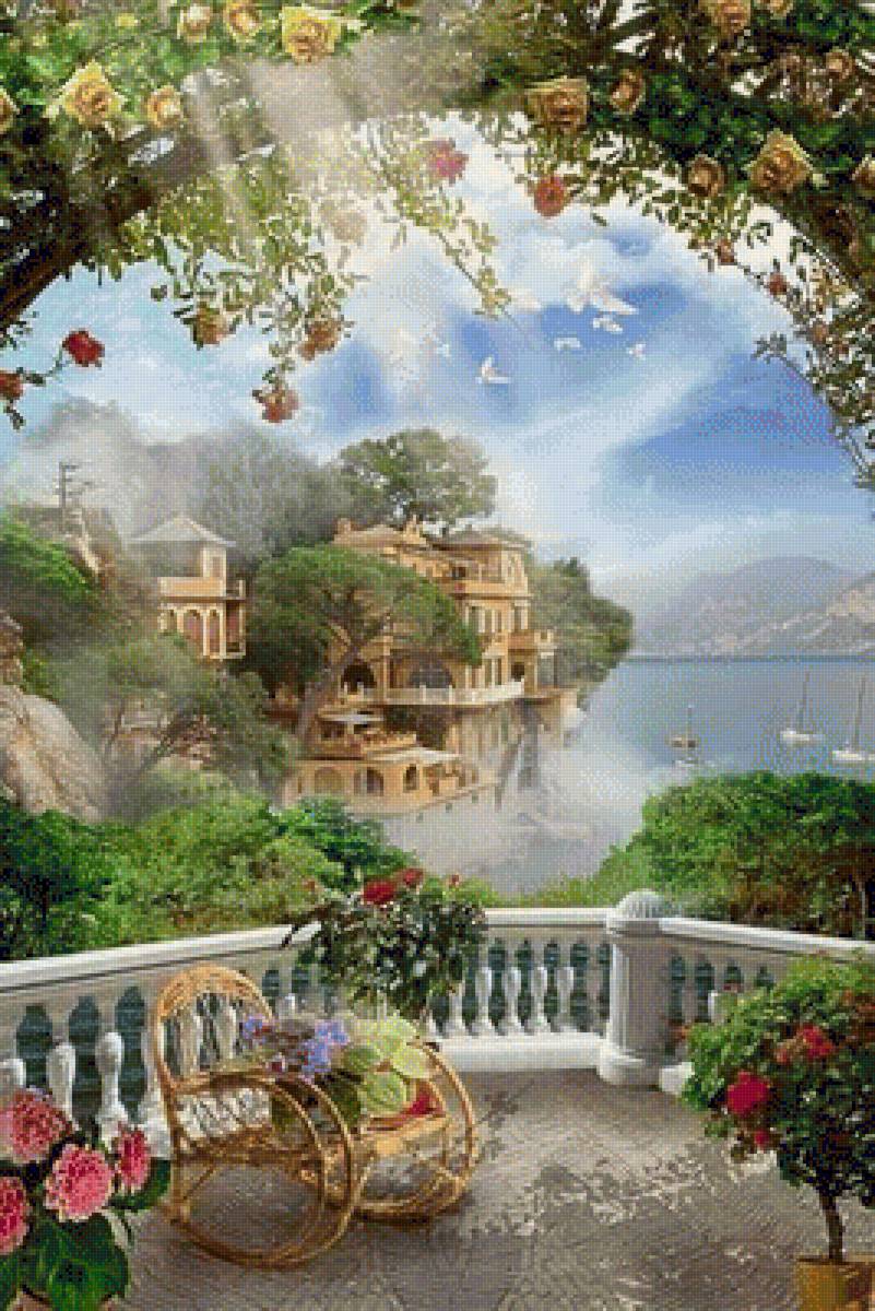 ВИД С ТЕРАССЫ - пейзажи - предпросмотр