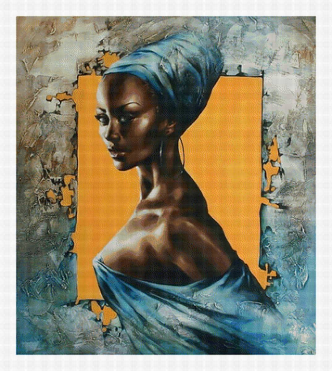 Африканка. - живопись, женщина, девушка, африканка, образ - предпросмотр