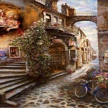 Схема вышивки «СТАРАЯ УЛОЧКА»