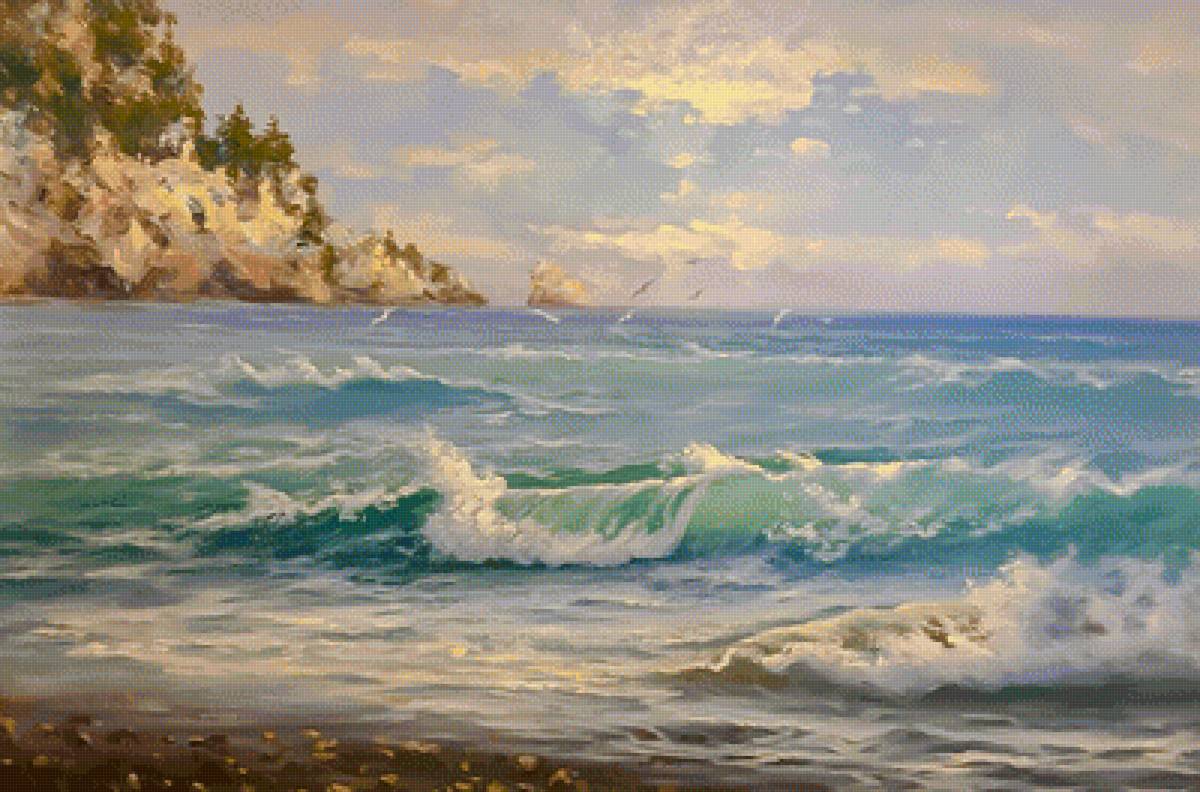 Morning Sea. - seascapes.birds. - предпросмотр