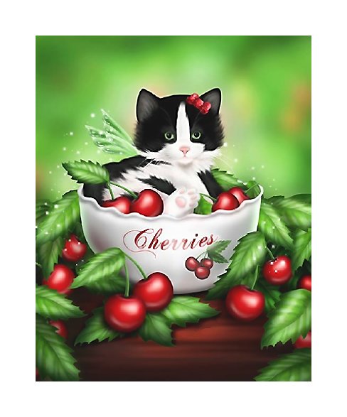 вишнёвый котёнок - котенок, вишня - оригинал