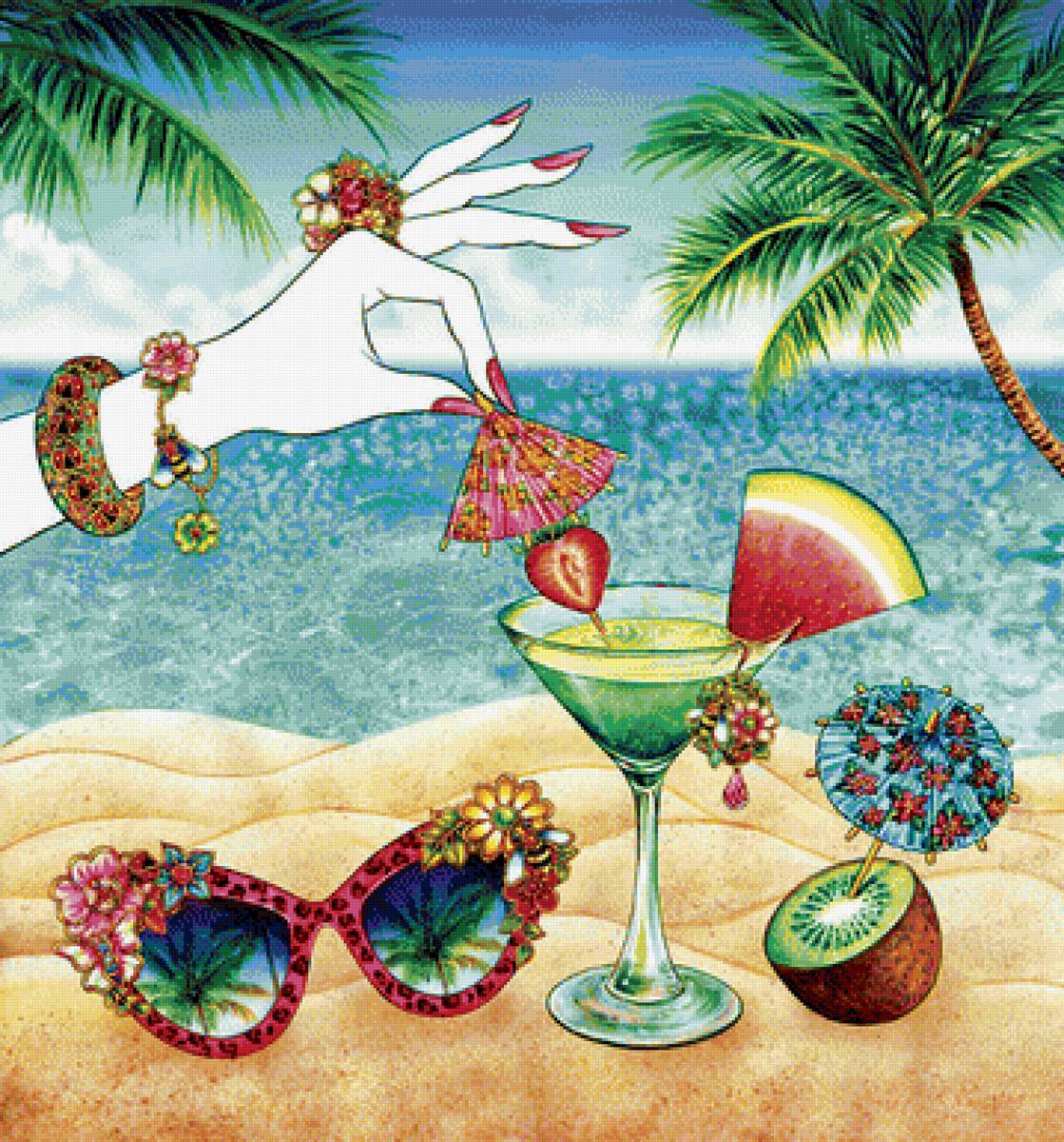 пляж - иллюстрация - предпросмотр