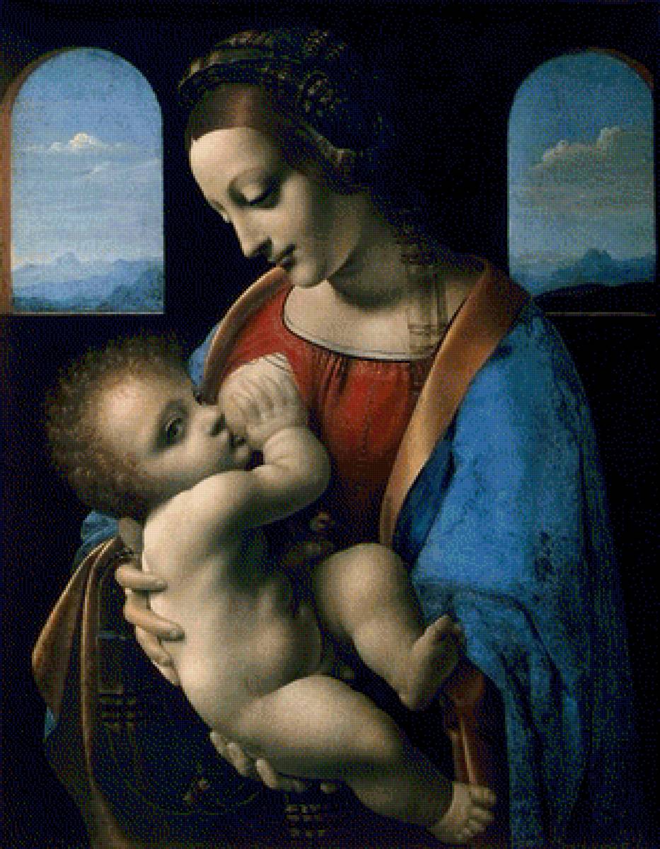 Madonna Litta (Madonna and the Child) - 1490, madonna litta by leonardo da vinci - предпросмотр