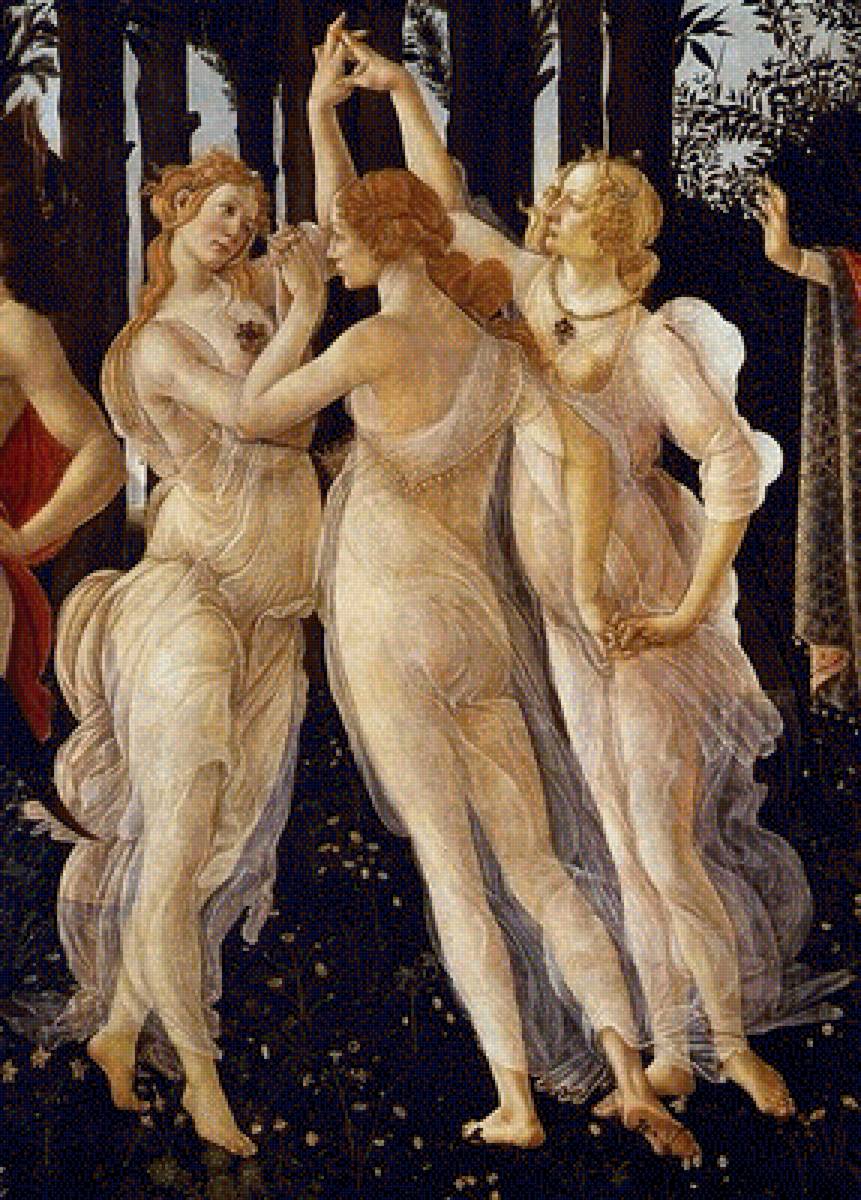 The Three Graces from Primavera - the three graces from primavera by sandro botticelli, 1485 - 148 - предпросмотр