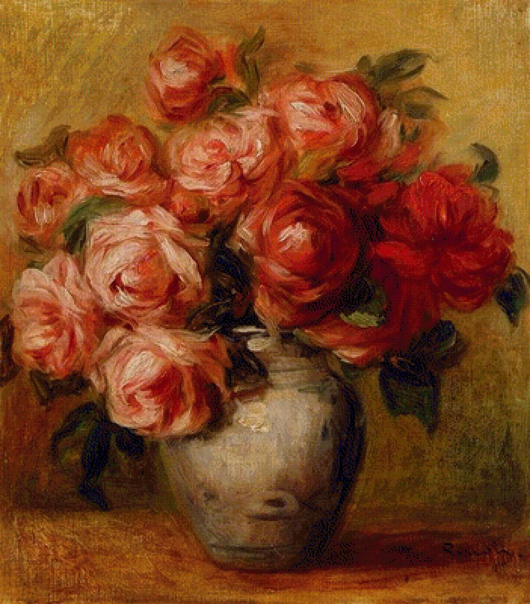 Still Life with Roses - still life with roses by pierre-auguste renoir - предпросмотр