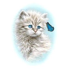 Схема вышивки «котёнок»