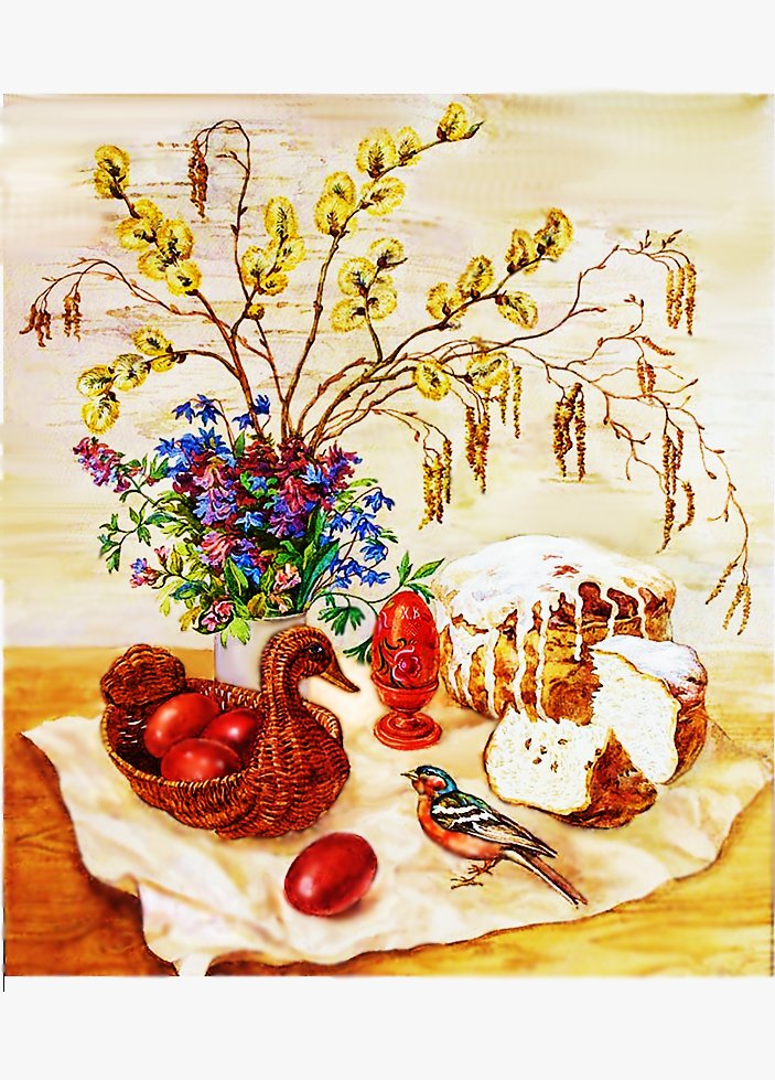 Пасха - цветы, кухня, хлеб - оригинал