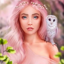 Схема вышивки «девошка с сова»