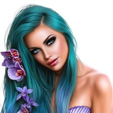 Схема вышивки «момиче с орхидея»