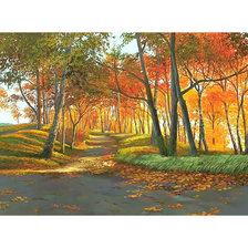 Схема вышивки «Осенний пейзаж. 320/229 крестов.»