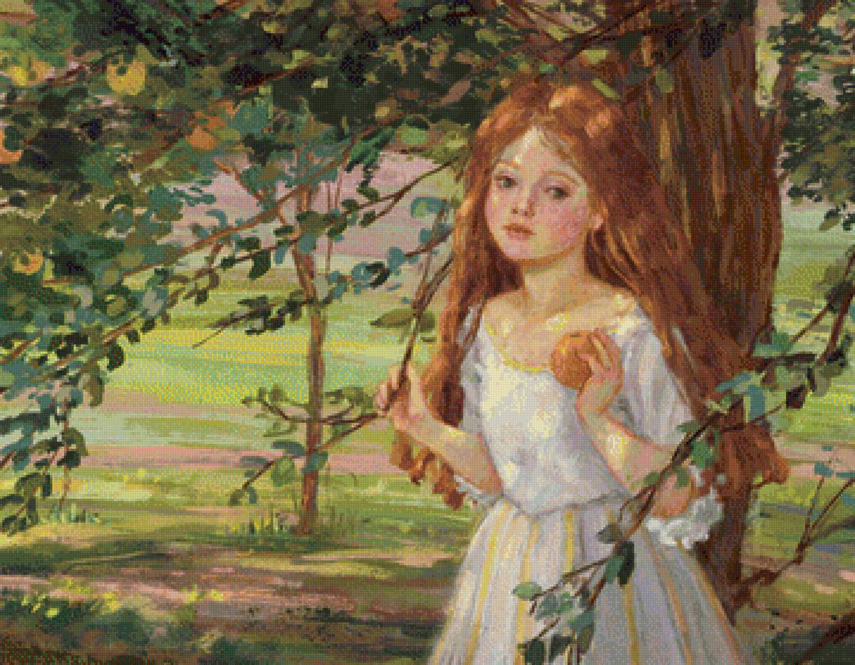 В апельсиновом саду - девочка, апельсин, наталья брага, сад - предпросмотр