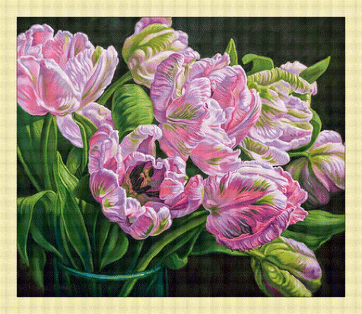 Тюльпаны. - букет, живопись, тюльпаны, цветы - предпросмотр