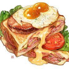 Схема вышивки «СЕНДВИЧ С СЫРОМ И ЯЙЦОМ»