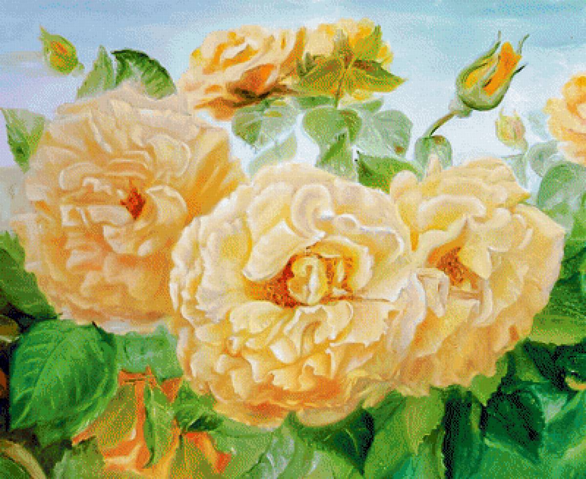 Yellow Roses. - galina kudryashova art.flowers and gardens. - предпросмотр