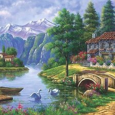 Схема вышивки «Живописный уголок»