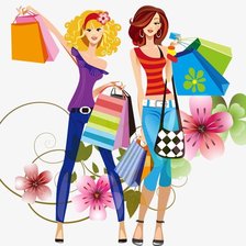 Схема вышивки «Chicas de compras»