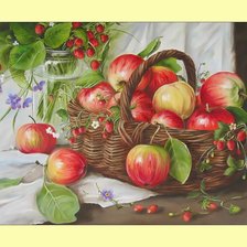 Оригинал схемы вышивки «Яблочный натюрморт.» (№2026749)