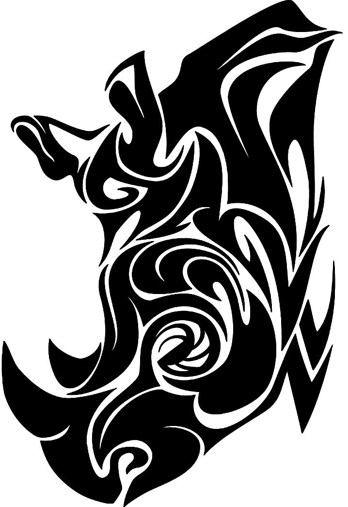 Носорог - монохром - оригинал