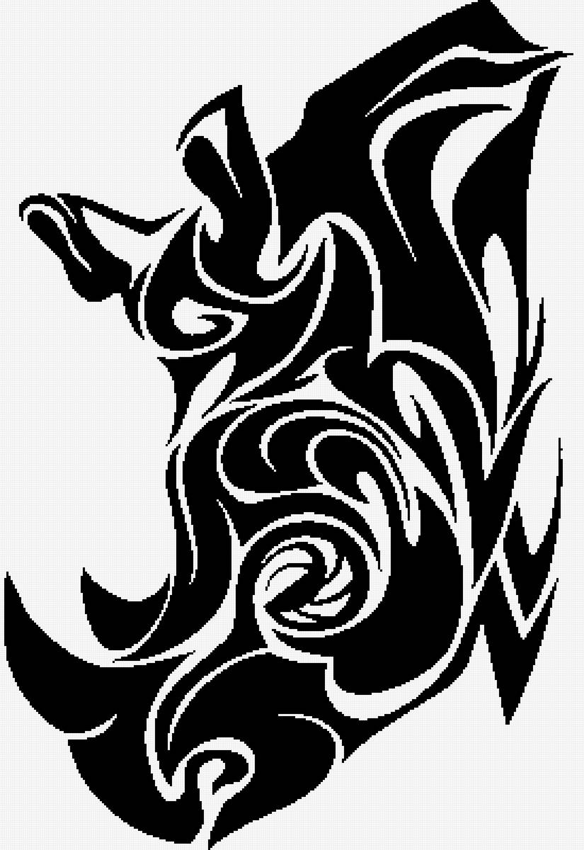 Носорог - монохром - предпросмотр