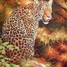 Оригинал схемы вышивки «Leopard Sitting.» (№2027469)