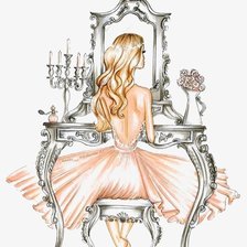 Схема вышивки «Mujer coqueta»