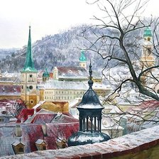 Крыши зимней Праги