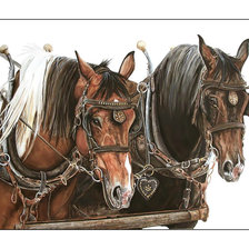 Схема вышивки «Ездовые лошади.»