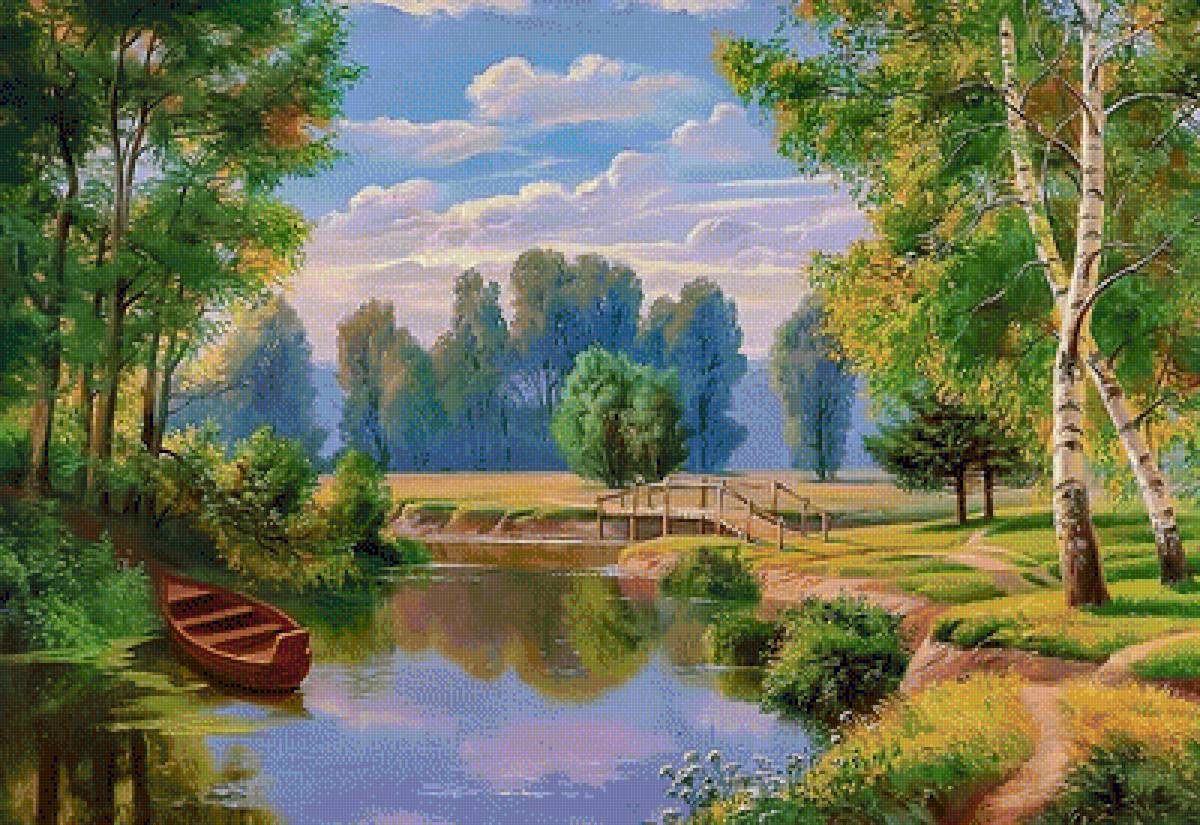Lonely Boat. - elena samarskaya painter.landscapes.scenarys. - предпросмотр