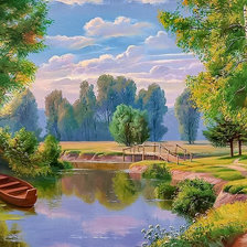 Схема вышивки «Lonely Boat.»