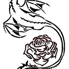 Схема вышивки «Дракон и роза»